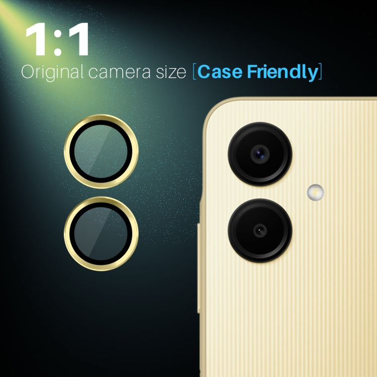 For Samsung Galaxy A06 4G NORTHJO Camera Lens Protector CD Metal Ring Tempered Glass Film(Gold) - Galaxy Tempered Glass by NORTHJO | Online Shopping UK | buy2fix