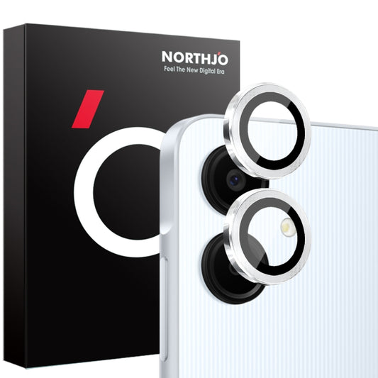 For Samsung Galaxy A06 4G NORTHJO Camera Lens Protector CD Metal Ring Tempered Glass Film(Silver) - Galaxy Tempered Glass by NORTHJO | Online Shopping UK | buy2fix