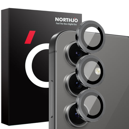 For Samsung Galaxy S24 FE 5G NORTHJO Camera Lens Protector CD Metal Ring Tempered Glass Film(Black) - Galaxy S24 FE 5G Tempered Glass by NORTHJO | Online Shopping UK | buy2fix