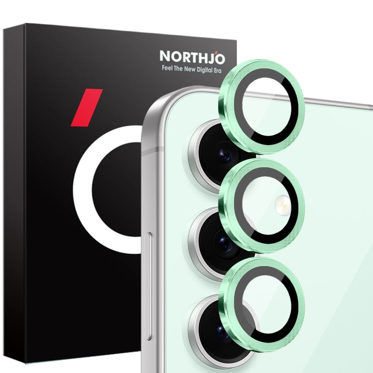 For Samsung Galaxy S24 FE 5G NORTHJO Camera Lens Protector CD Metal Ring Tempered Glass Film(Green) - Galaxy S24 FE 5G Tempered Glass by NORTHJO | Online Shopping UK | buy2fix