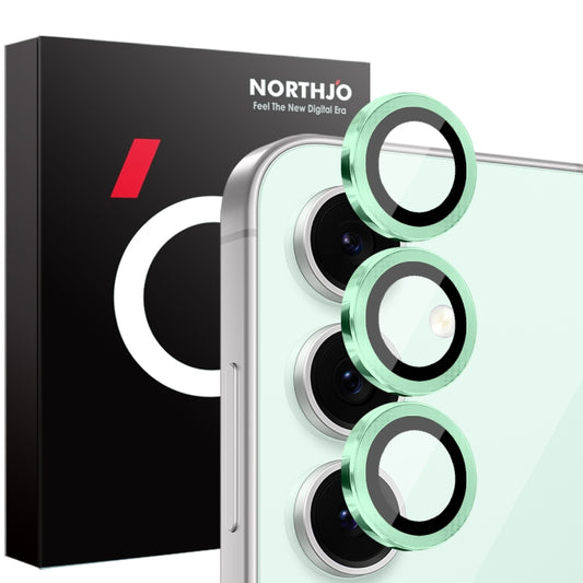 For Samsung Galaxy S24 FE 5G NORTHJO Camera Lens Protector CD Metal Ring Tempered Glass Film(Green) - Galaxy S24 FE 5G Tempered Glass by NORTHJO | Online Shopping UK | buy2fix