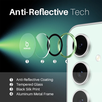 For Samsung Galaxy S24 FE 5G NORTHJO Camera Lens Protector CD Metal Ring Tempered Glass Film(Green) - Galaxy S24 FE 5G Tempered Glass by NORTHJO | Online Shopping UK | buy2fix