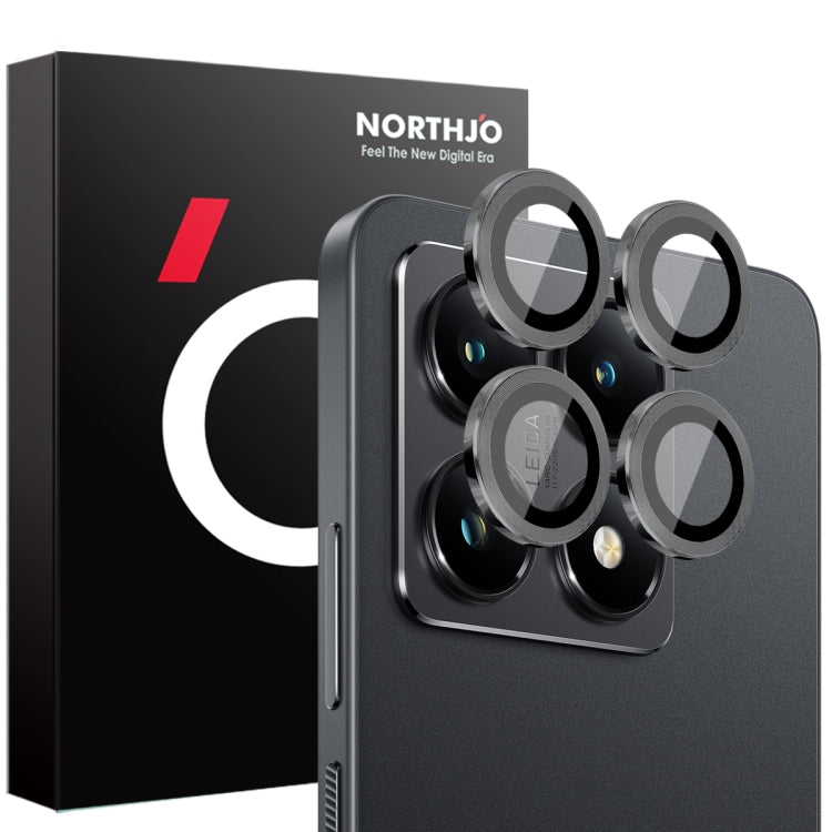 For Xiaomi 14T 5G NORTHJO Camera Lens Protector CD Metal Ring Tempered Glass Film(Black) -  by NORTHJO | Online Shopping UK | buy2fix