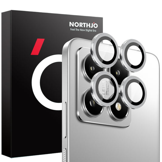 For Xiaomi 14T 5G NORTHJO Camera Lens Protector CD Metal Ring Tempered Glass Film(Silver) -  by NORTHJO | Online Shopping UK | buy2fix