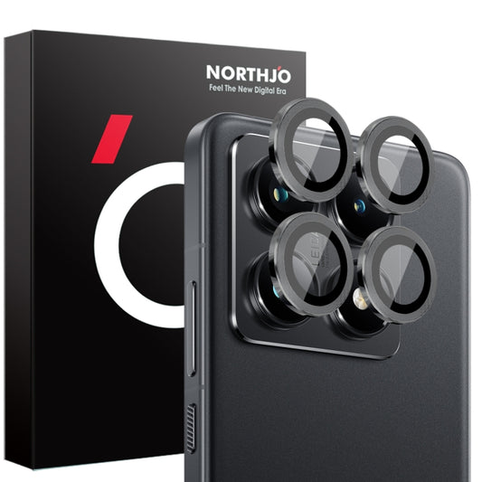 For Xiaomi 14T Pro 5G NORTHJO Camera Lens Protector CD Metal Ring Tempered Glass Film(Black) -  by NORTHJO | Online Shopping UK | buy2fix