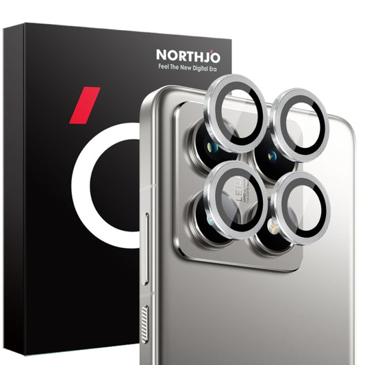 For Xiaomi 14T Pro 5G NORTHJO Camera Lens Protector CD Metal Ring Tempered Glass Film(Silver) -  by NORTHJO | Online Shopping UK | buy2fix