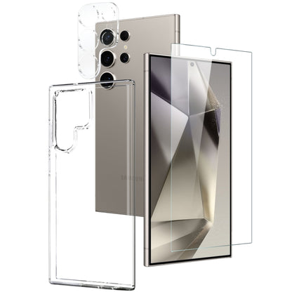 For Samsung Galaxy S24 Ultra 5G NORTHJO TPU Case with Screen and Lens Film, Support Fingerprint Unlock(Transparent) - Galaxy S24 Ultra 5G Cases by NORTHJO | Online Shopping UK | buy2fix