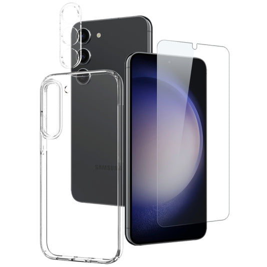 For Samsung Galaxy S23 5G NORTHJO TPU Case with Screen and Lens Film, Support Fingerprint Unlock(Transparent) - Galaxy S23 5G Cases by NORTHJO | Online Shopping UK | buy2fix
