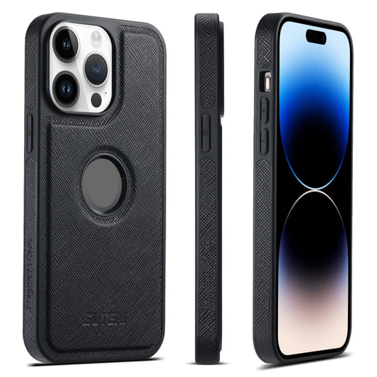 For iPhone 14 Pro Suteni G1 Cross Texture MagSafe Phone Case(Black) - iPhone 14 Pro Cases by Suteni | Online Shopping UK | buy2fix