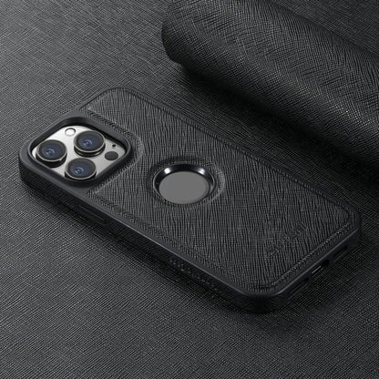 For iPhone 14 Pro Suteni G1 Cross Texture MagSafe Phone Case(Black) - iPhone 14 Pro Cases by Suteni | Online Shopping UK | buy2fix