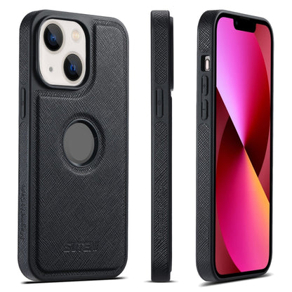 For iPhone 13 Suteni G1 Cross Texture MagSafe Phone Case(Black) - iPhone 13 Cases by Suteni | Online Shopping UK | buy2fix