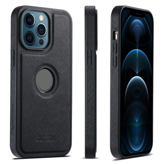 For iPhone 12 Pro Max Suteni G1 Cross Texture MagSafe Phone Case(Black) - iPhone 12 Pro Max Cases by Suteni | Online Shopping UK | buy2fix