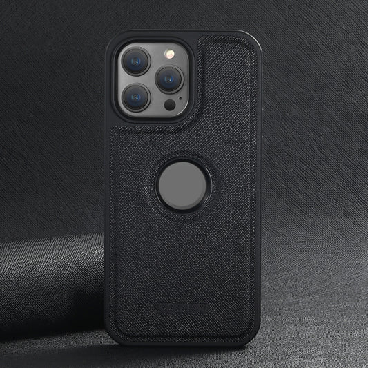 For iPhone 12 Pro Max Suteni G1 Cross Texture MagSafe Phone Case(Black) - iPhone 12 Pro Max Cases by Suteni | Online Shopping UK | buy2fix