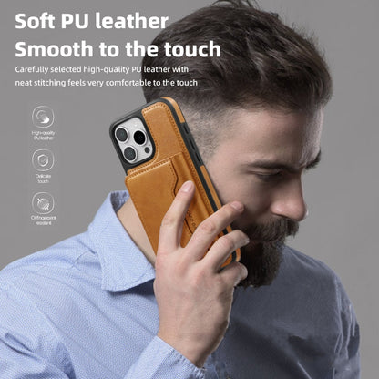 For iPhone 11 Pro Max Shield Multi-functional MagSafe Card Bag Phone Case(Brown) - iPhone 11 Pro Max Cases by buy2fix | Online Shopping UK | buy2fix