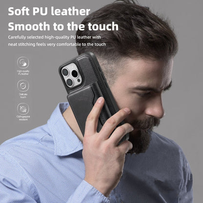 For iPhone 12 Shield Multi-functional MagSafe Card Bag Phone Case(Black) - iPhone 12 / 12 Pro Cases by buy2fix | Online Shopping UK | buy2fix