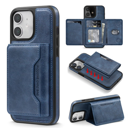 For iPhone 12 Shield Multi-functional MagSafe Card Bag Phone Case(Blue) - iPhone 12 / 12 Pro Cases by buy2fix | Online Shopping UK | buy2fix