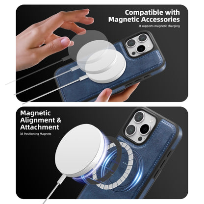 For iPhone 12 Pro Shield Multi-functional MagSafe Card Bag Phone Case(Blue) - iPhone 12 / 12 Pro Cases by buy2fix | Online Shopping UK | buy2fix