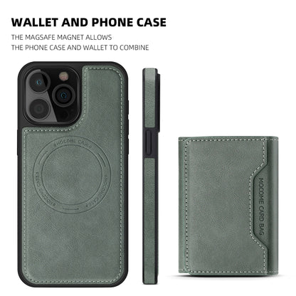 For iPhone 12 Pro Shield Multi-functional MagSafe Card Bag Phone Case(Green) - iPhone 12 / 12 Pro Cases by buy2fix | Online Shopping UK | buy2fix