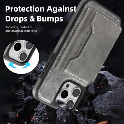For iPhone 13 Shield Multi-functional MagSafe Card Bag Phone Case(Grey) - iPhone 13 Cases by buy2fix | Online Shopping UK | buy2fix