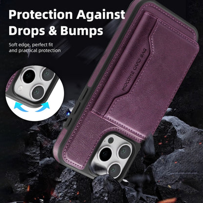 For iPhone 15 Plus Shield Multi-functional MagSafe Card Bag Phone Case(Purple) - iPhone 15 Plus Cases by buy2fix | Online Shopping UK | buy2fix