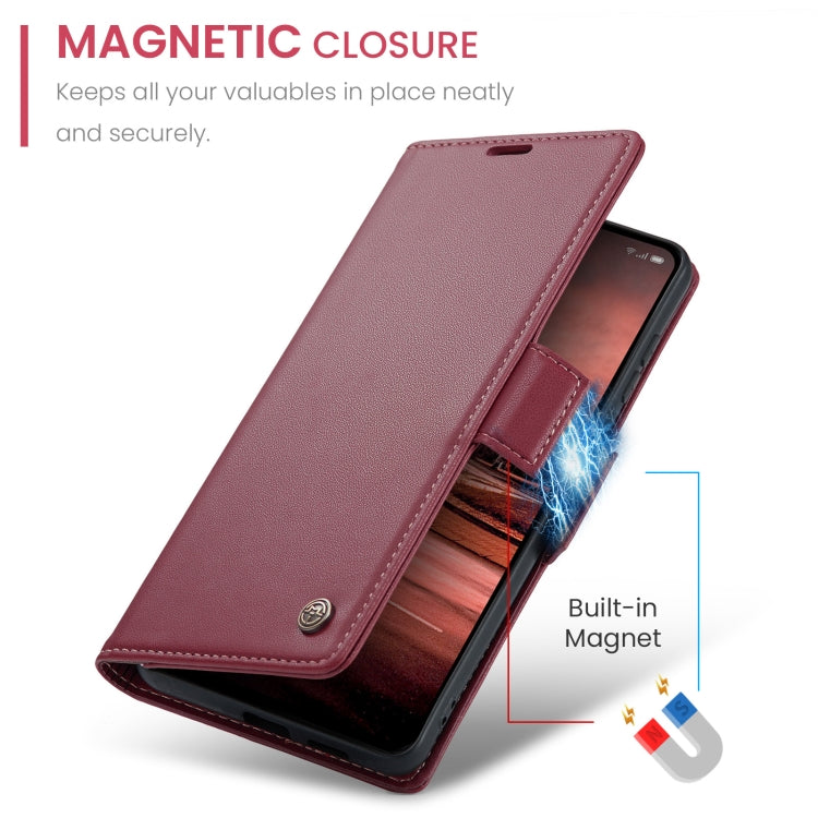 For OPPO Reno12 F /12 FS 5G CaseMe 023 Butterfly Buckle Litchi Texture RFID Anti-theft Leather Phone Case(Red) - Reno12 F Cases by CaseMe | Online Shopping UK | buy2fix