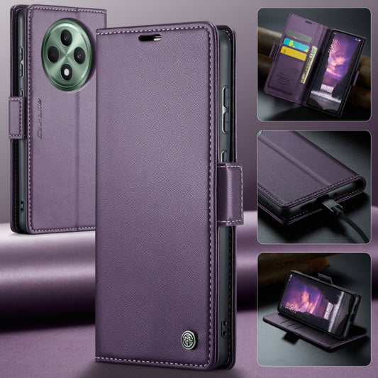 For OPPO Reno12 F /12 FS 5G CaseMe 023 Butterfly Buckle Litchi Texture RFID Anti-theft Leather Phone Case(Purple) by CaseMe