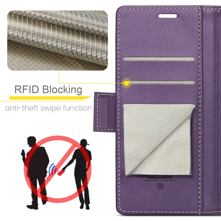 For OPPO Reno12 F /12 FS 5G CaseMe 023 Butterfly Buckle Litchi Texture RFID Anti-theft Leather Phone Case(Purple) - Reno12 F Cases by CaseMe | Online Shopping UK | buy2fix