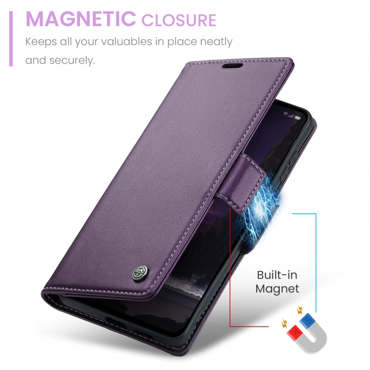 For OPPO Reno12 F /12 FS 5G CaseMe 023 Butterfly Buckle Litchi Texture RFID Anti-theft Leather Phone Case(Purple) - Reno12 F Cases by CaseMe | Online Shopping UK | buy2fix