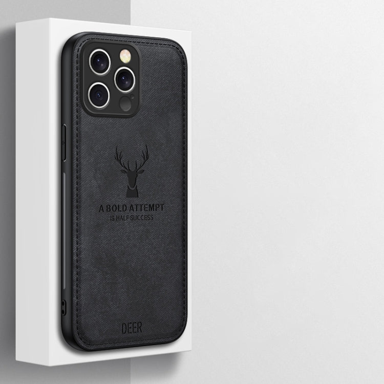 For iPhone 16 Pro Deer Head Cloth Skin All-inclusive Phone Case(White) by buy2fix