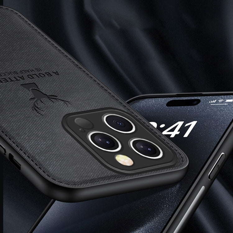 For iPhone 16 Pro Deer Head Cloth Skin All-inclusive Phone Case(White) by buy2fix