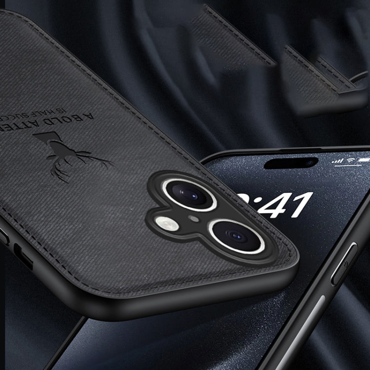 For iPhone 16 Plus Deer Head Cloth Skin All-inclusive Phone Case(Red) by buy2fix