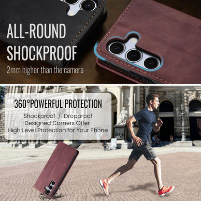 For Samsung Galaxy S25+ 5G CaseMe 013 Multifunctional Horizontal Flip Leather Phone Case(Red) by CaseMe