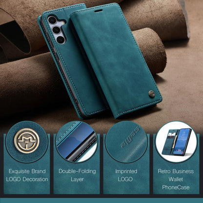 For Samsung Galaxy S25 5G CaseMe 013 Multifunctional Horizontal Flip Leather Phone Case(Blue) by CaseMe