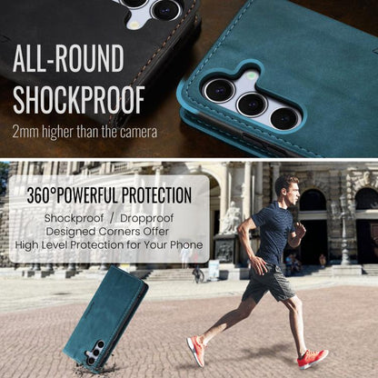 For Samsung Galaxy S25 5G CaseMe 013 Multifunctional Horizontal Flip Leather Phone Case(Blue) by CaseMe