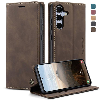 For Samsung Galaxy S25 5G CaseMe 013 Multifunctional Horizontal Flip Leather Phone Case(Coffee) by CaseMe