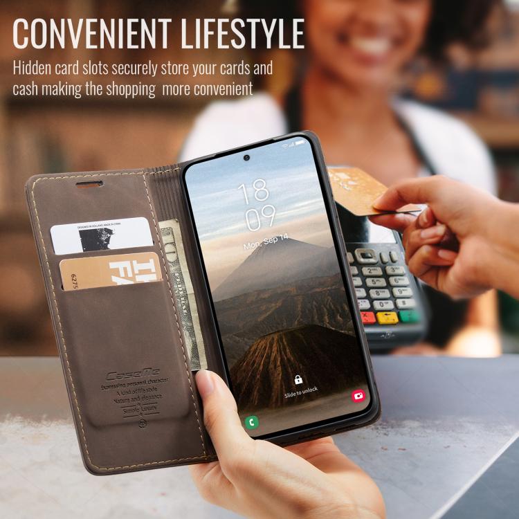 For Samsung Galaxy S25 5G CaseMe 013 Multifunctional Horizontal Flip Leather Phone Case(Coffee) by CaseMe