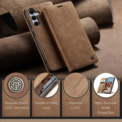 For Samsung Galaxy S25 5G CaseMe 013 Multifunctional Horizontal Flip Leather Phone Case(Brown) by CaseMe