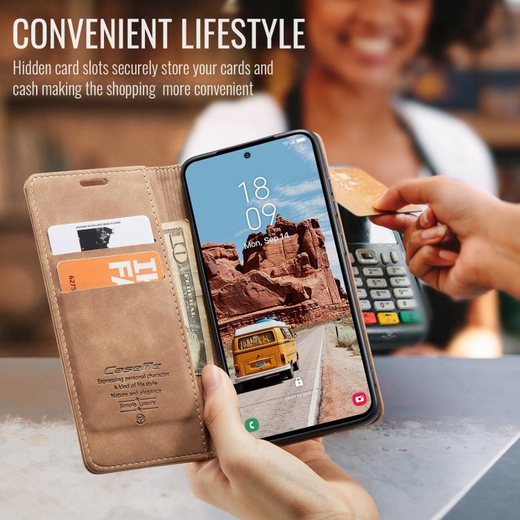 For Samsung Galaxy S25 5G CaseMe 013 Multifunctional Horizontal Flip Leather Phone Case(Brown) by CaseMe