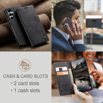 For Samsung Galaxy S25 5G CaseMe 013 Multifunctional Horizontal Flip Leather Phone Case(Black) by CaseMe