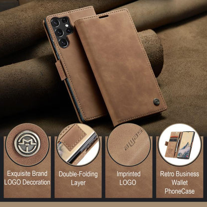 For Samsung Galaxy S25 Ultra 5G CaseMe 013 Multifunctional Horizontal Flip Leather Phone Case(Brown) by CaseMe