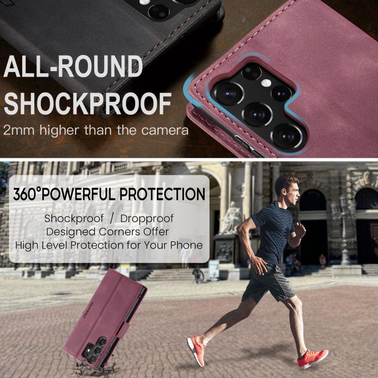 For Samsung Galaxy S25 Ultra 5G CaseMe 013 Multifunctional Horizontal Flip Leather Phone Case(Red) by CaseMe