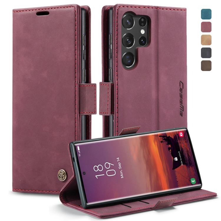 For Samsung Galaxy S25 Ultra 5G CaseMe 013 Multifunctional Horizontal Flip Leather Phone Case(Red) by CaseMe