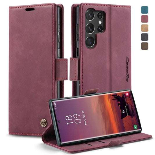 For Samsung Galaxy S25 Ultra 5G CaseMe 013 Multifunctional Horizontal Flip Leather Phone Case(Red) by CaseMe