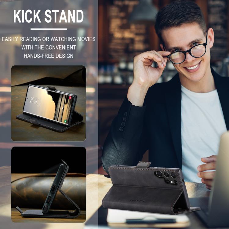 For Samsung Galaxy S25 Ultra 5G CaseMe 013 Multifunctional Horizontal Flip Leather Phone Case(Black) by CaseMe