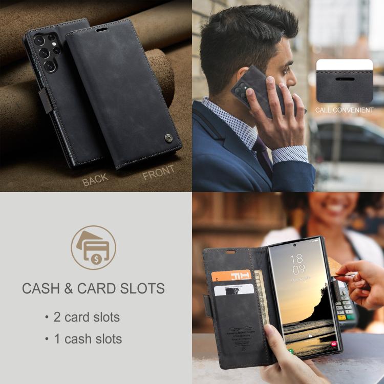 For Samsung Galaxy S25 Ultra 5G CaseMe 013 Multifunctional Horizontal Flip Leather Phone Case(Black) by CaseMe