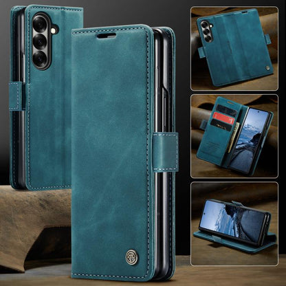 For Samsung Galaxy Z Fold7 CaseMe 013 Multifunctional Horizontal Flip Leather Phone Case(Blue) - Galaxy Z Fold7 5G Cases by CaseMe | Online Shopping UK | buy2fix