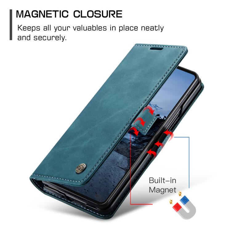 For Samsung Galaxy Z Fold7 CaseMe 013 Multifunctional Horizontal Flip Leather Phone Case(Blue) - Galaxy Z Fold7 5G Cases by CaseMe | Online Shopping UK | buy2fix