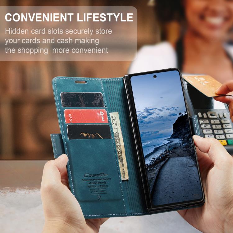 For Samsung Galaxy Z Fold7 CaseMe 013 Multifunctional Horizontal Flip Leather Phone Case(Blue) - Galaxy Z Fold7 5G Cases by CaseMe | Online Shopping UK | buy2fix