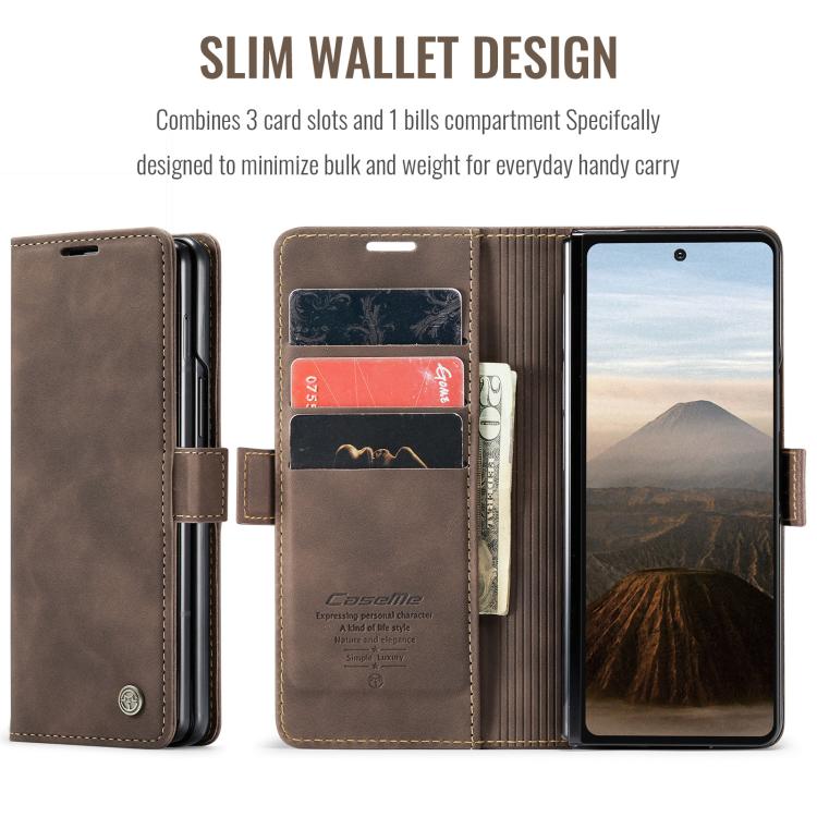 For Samsung Galaxy Z Fold7 CaseMe 013 Multifunctional Horizontal Flip Leather Phone Case(Coffee) - Galaxy Z Fold7 5G Cases by CaseMe | Online Shopping UK | buy2fix