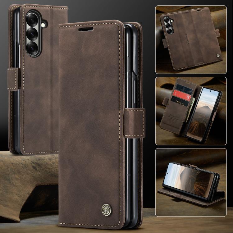 For Samsung Galaxy Z Fold7 CaseMe 013 Multifunctional Horizontal Flip Leather Phone Case(Coffee) - Galaxy Z Fold7 5G Cases by CaseMe | Online Shopping UK | buy2fix